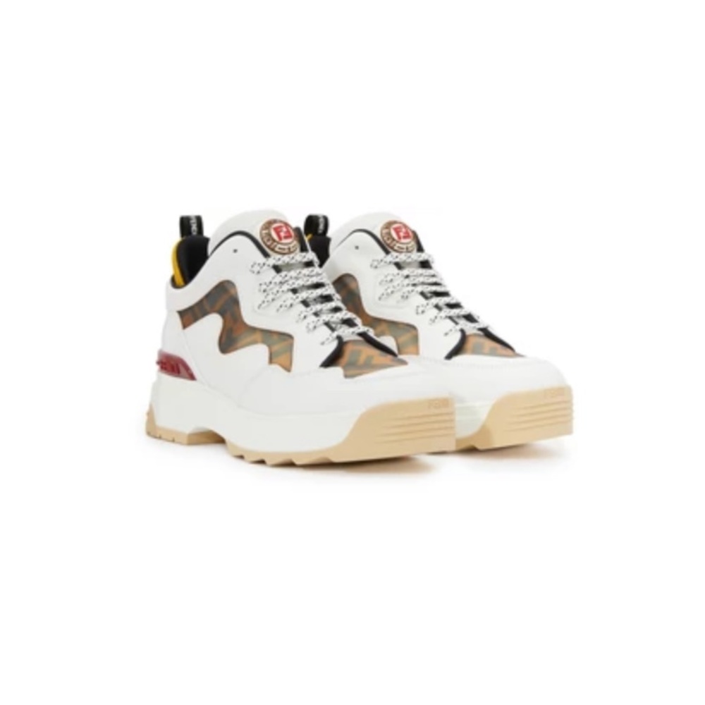Fendi T-Rex FF Mesh and Leather Sneakers